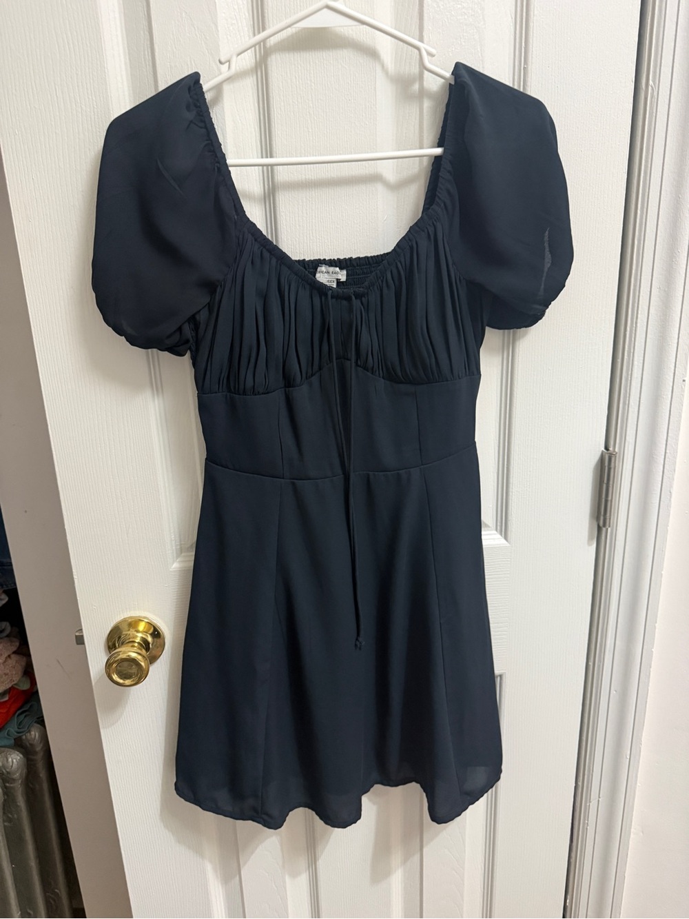 American Eagle Outfitters Black Puff Sleeve Mini Dress